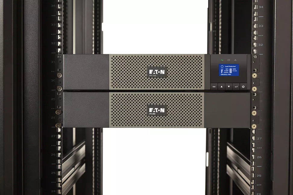 5PX_2200_front_rack_w_EBM 5PX, EBM, 2U, 48V, 72V