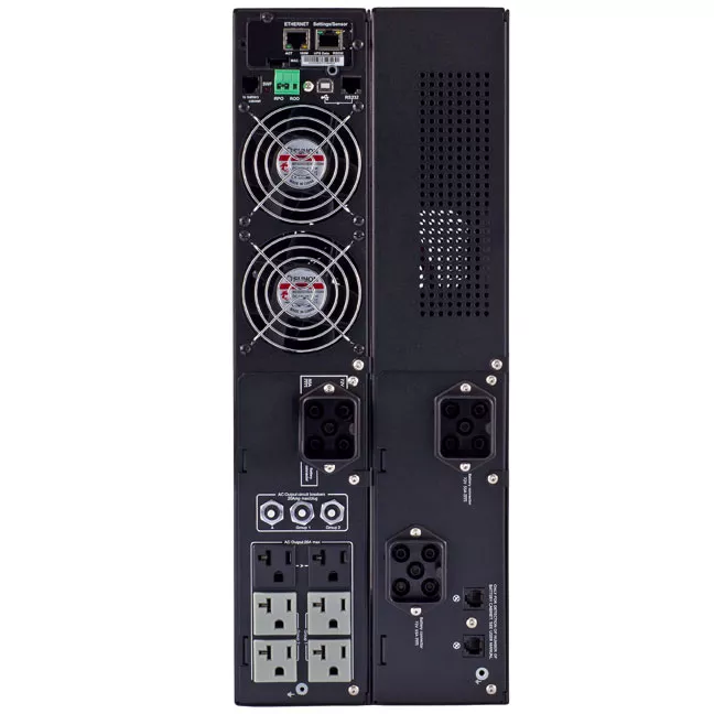 5PX_3000RT2U_w_EBM_rear 5PX, EBM, 2U, 48V, 72V